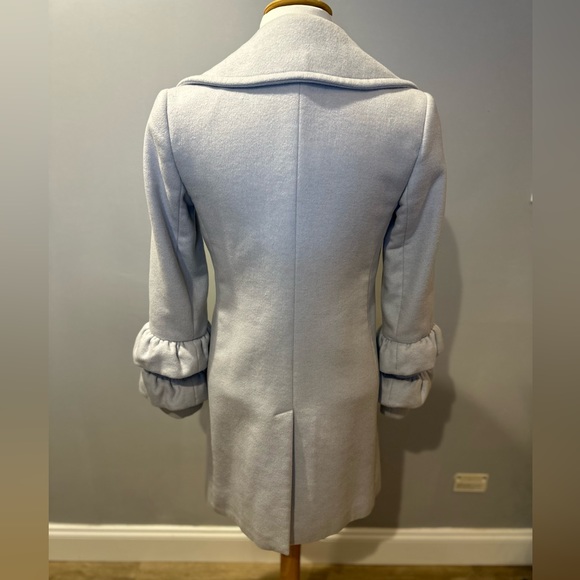 Like new! Club Monaco wool coat light blue ruffle sleeves size xs - Picture 3 of 9